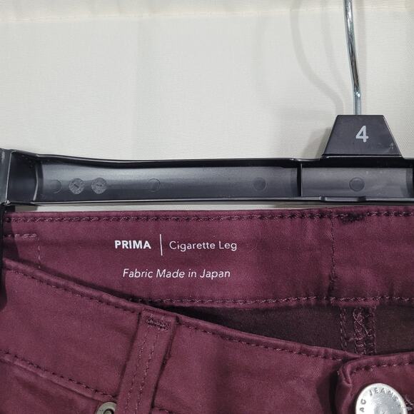 AG Prima Mid Rise Sateen Cigarette Jeans in Moop (Burgundy) 33 - Picture 5 of 6